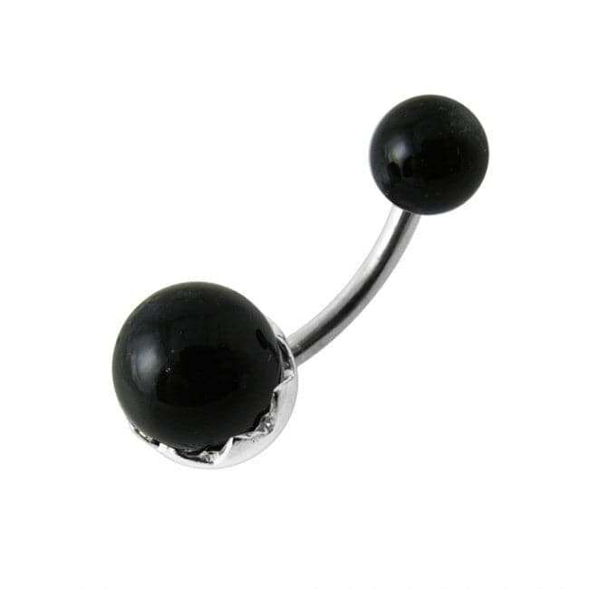 Pearl Spinal Belly Button Ring - Monster Piercing