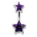 Jewelled Star Studded Spinal Belly Button Ring - Monster Piercing