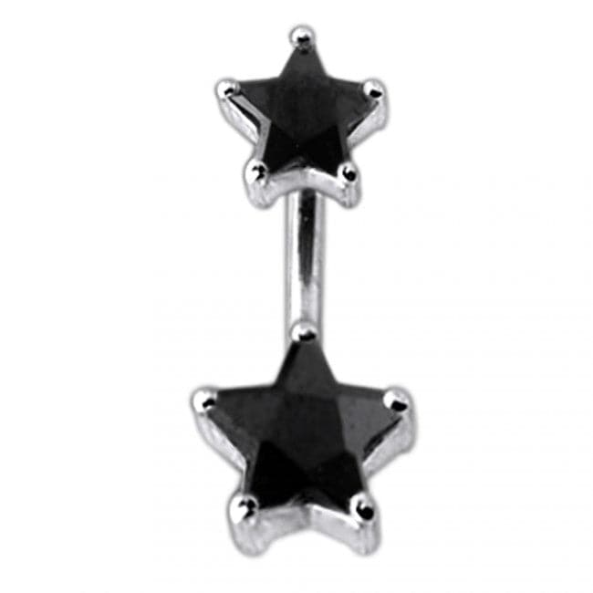 Jewelled Star Studded Spinal Belly Button Ring - Monster Piercing