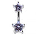 Jewelled Star Studded Spinal Belly Button Ring - Monster Piercing