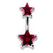 Jewelled Star Studded Spinal Belly Button Ring - Monster Piercing