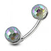 Crystal Balls Spinal Belly Button Ring - Monster Piercing