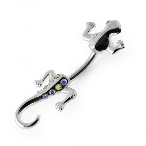 Jewelled Lizard & Tail Spinal Belly Button Ring - Monster Piercing