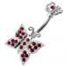 Jewelled Butterflies Spinal Belly Button Ring - Monster Piercing