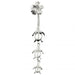 Dangling Turtles & Hibiscus Spinal Belly Button Ring - Monster Piercing