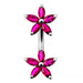 Jewelled Daisies Spinal Belly Button Ring - Monster Piercing