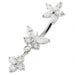 Jewelled Butterfly Dangling Flower Spinal Ring - Monster Piercing