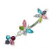 Jewelled Butterfly Dangling Flower Spinal Ring - Monster Piercing