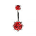 Round Jewelled Spinal Belly Ring - Monster Piercing