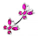 Jewelled Butterflies Spinal Belly Ring - Monster Piercing