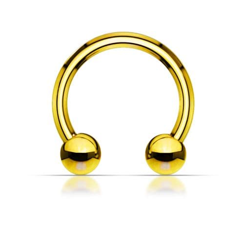 Surgical Steel Anodised Horseshoe CBB with Ball - Monster Piercing