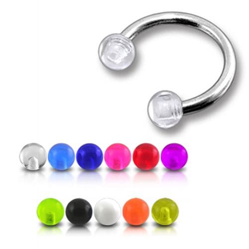 Steel Circular Barbells with UV Balls (Pack of 10) - Monster Piercing