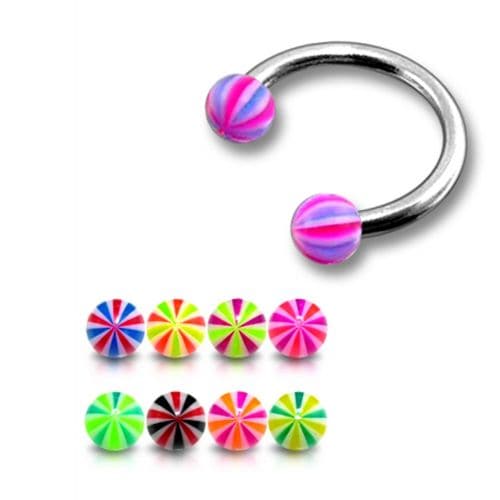 CBB Ring With 3mm UV Balls Body Jewelry (Pack of 10) - Monster Piercing