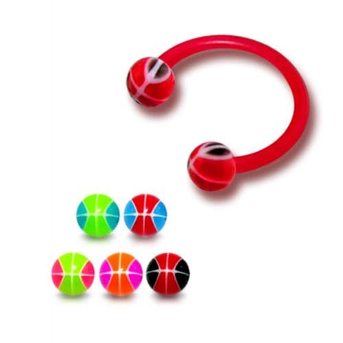 UV Bar & Ball Horseshoe Eyebrow Lip Circular Barbells (Pack of 10) - Monster Piercing