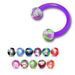 Purple UV Circular Barbell with Mix UV Balls (Pack of 10) - Monster Piercing