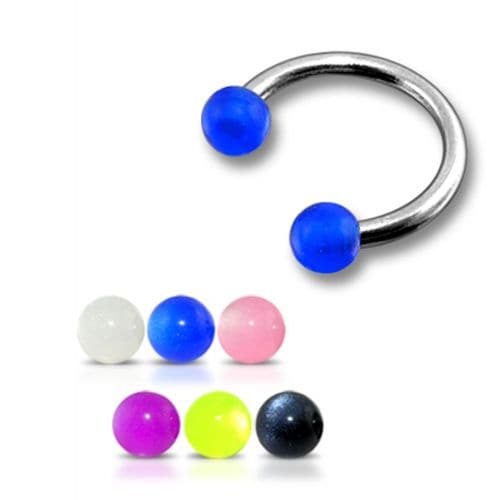 CBB 8mm to 12mm Rings with Blue UV Balls Body Jewelry (Pack of 10) - Monster Piercing