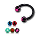 Black UV Circular Barbell with Pink Star UV Balls (Pack of 10) - Monster Piercing