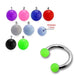 CBB Rings With Green Color Acrylic UV Balls Body Jewelry (Pack of 10) - Monster Piercing