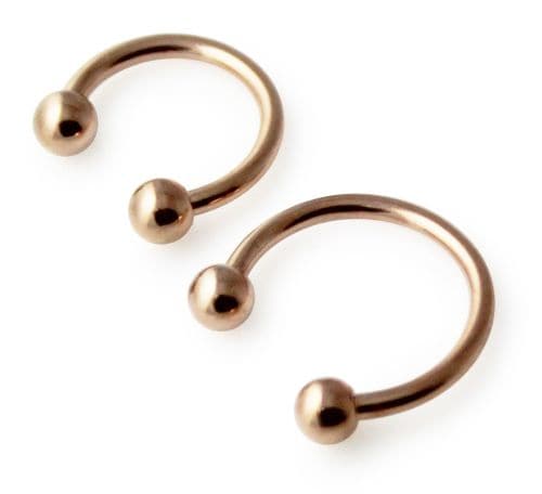 Rose Gold PVD Over 316L Surgical Steel Horseshoe - Monster Piercing