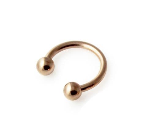 Rose Gold PVD Over 316L Surgical Steel Horseshoe - Monster Piercing