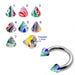 SS Eyebrow Piercing Ring With UV Fancy Colorful Swirl Cone (Pack of 10) - Monster Piercing