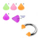 Eyebrow Piercing SS Ring With UV Fancy Faded Color Cone (Pack of 10) - Monster Piercing