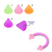 UV Circular Barbells with UV Acrylic Fancy Faded Color Cones (Pack of 10) - Monster Piercing