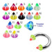 Eyebrow Piercing Ring With UV Fancy Colorful Star Cone (Pack of 10) - Monster Piercing