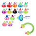 UV Circular Barbells with UV Fancy Colorful Star Cone (Pack of 10) - Monster Piercing