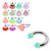 Eyebrow Piercing Ring CBB With UV Fancy Multi Color Star Cone (Pack of 10) - Monster Piercing