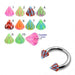 SS Eyebrow Piercing Ring With Multi Colors Rippon Design UV Cones (Pack of 10) - Monster Piercing