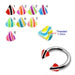 SS Eyebrow Piercing Ring With UV Acrylic Color Fancy Cones (Pack of 10) - Monster Piercing