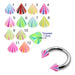 Eyebrow Piercing Ring With Mixed Color UV Fancy Cones (Pack of 10) - Monster Piercing