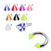 SS Eyebrow Piercing Ring With UV Piercing Fancy Cones (Pack of 10) - Monster Piercing