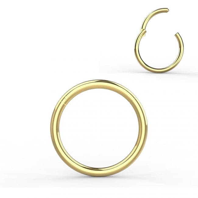 14K Solid Gold Classic Hinged Segment Clicker Ring (Sold as Piece) - Monster Piercing