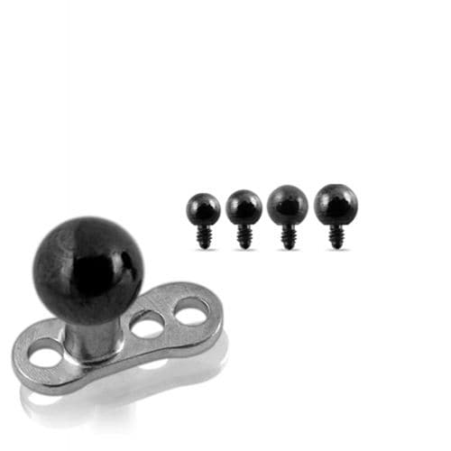 Titanium Base Dermal Anchors with Half Ball - Monster Piercing