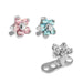 CZ Studded Flower Dermal Anchor Set - Monster Piercing