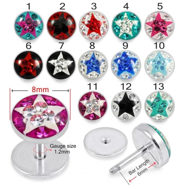 Crystal Star Epoxy Stud Earring - Monster Piercing