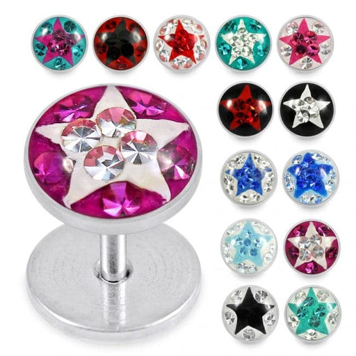 Crystal Star Epoxy Stud Earring - Monster Piercing