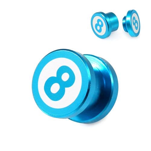 Printed Blue Anodized Aluminium Internally Threaded Flesh Tunnel - Monster Piercing