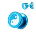 Printed Blue Anodized Aluminium Internally Threaded Flesh Tunnel - Monster Piercing