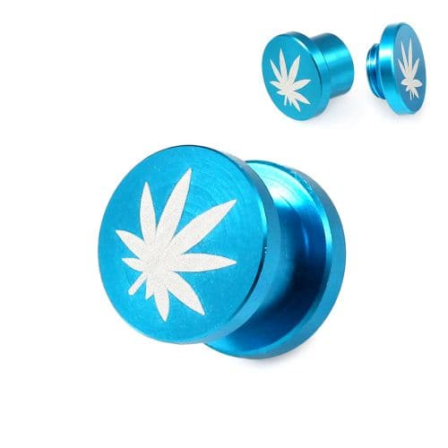 Printed Blue Anodized Aluminium Internally Threaded Flesh Tunnel - Monster Piercing