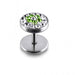 Crystal Stone Steel Ear Stud Earring - Monster Piercing