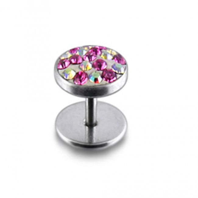 Crystal Stone Steel Ear Stud Earring - Monster Piercing