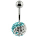 Yin & Yang Crystal Stone Belly Ring - Monster Piercing