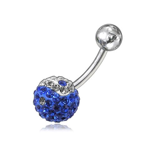 Yin & Yang Crystal Stone Belly Ring - Monster Piercing