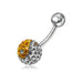 Yin & Yang Crystal Stone Belly Ring - Monster Piercing