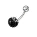 Yin & Yang Crystal Stone Belly Ring - Monster Piercing