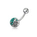 Yin & Yang Crystal Stone Belly Ring - Monster Piercing