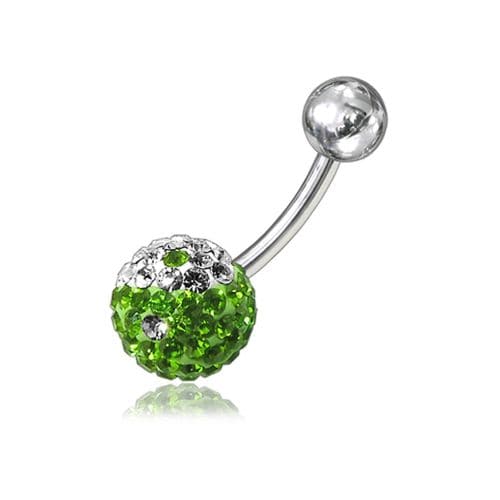 Yin & Yang Crystal Stone Belly Ring - Monster Piercing